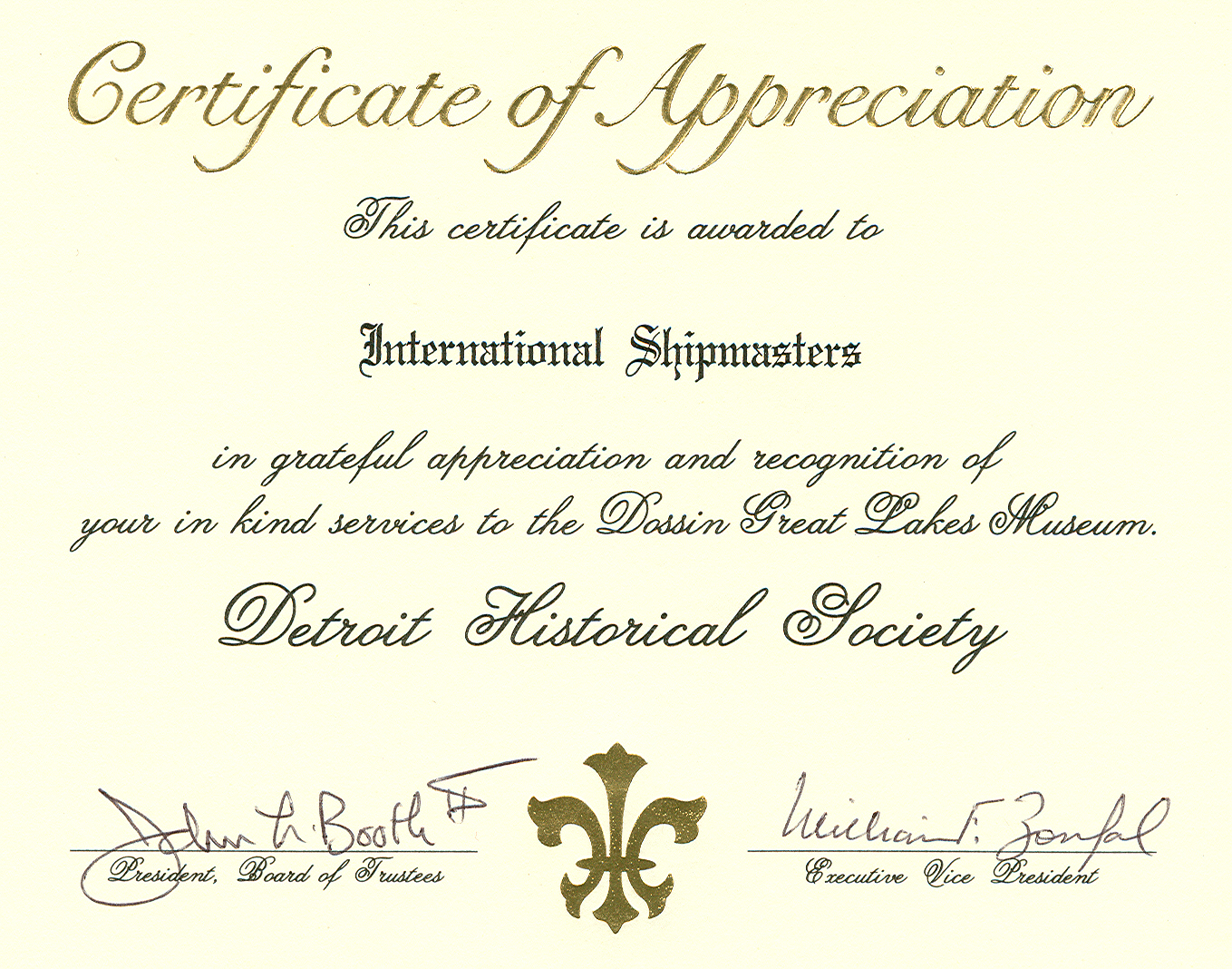 International Shipmasters #39 Association Detroit Lodge No 7